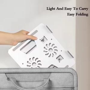 Soporte Ajustable de Metal para Laptop, Soporte Elevador Plegable con Rotación de 360 Grados y Ventiladores Dobles de Refrigeración, Soporte Portátil para Laptop - Product Image 4