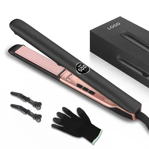 Free sample hotcomb 500 degrees professional fast hair straightener, ceramic gold flat iron