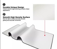 Tapis de souris vierge en caoutchouc pour sublimation, grand format, antidérapant, bord surjeté noir, 3 mm, vente en gros