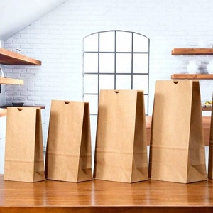 Sac en papier alimentaire enduit écologique à fond carré avec logo personnalisé pour chips, sac d'emballage en papier pour cadeaux de club de golf - Product Image 5