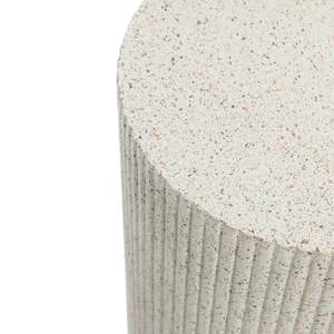 Blanc ivoire avec des taches grises Conception de colonne ronde entièrement assemblée Ajout durable à votre table d'appoint de table d'appoint de maison - Product Image 3