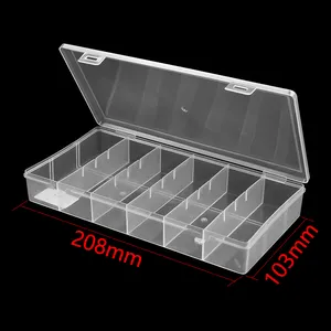 XINV-caja de aparejos de pesca de plástico, caja de aparejos de pesca con 5 compartimentos, transparente, multifunción, LS6 PP