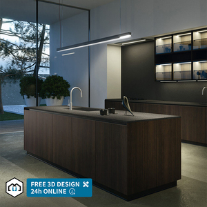 Armoires de cuisine modulaires modernes personnalisées <span class=keywords><strong>George</strong></span> avec finition en chêne stratifié MDF en bois massif, comptoir en marbre et robinet - Product Image 3