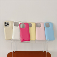 Casing HP Kulit Minimalis Korea INS Warna Solid Bentuk Sabun Anti Jatuh Pelindung Belakang Untuk IPhone 16 15 13 Pro Max 12