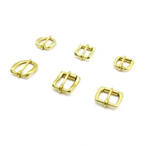 Solid Brass Buckle For Leather Belt Hardware Accessory Backpack Strap Adjustable Clasp Buckle Handbag Roller Pin Buckles