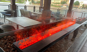 Cheminée électrique intelligente à vapeur d'eau avec flamme LED tactile, petite cheminée électrique avec télécommande - Product Image 2