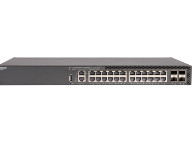 ICX8200-24P 24 Port Gigabit PoE+ L3 Managed Switch 1U Rackmount 4xSFP28 25G Uplink 370W PoE Budget for Enterprise Campus