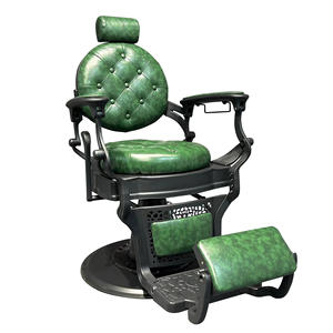 Fauteuil de Barbier Belmont Classique Vintage en Fer et Aluminium avec Pompe Hydraulique et Fonction Inclinable pour <span class=keywords><strong>Salon</strong></span> de Coiffure - Product Image 2