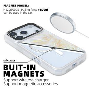 Étui de téléphone personnalisé Aikusu en nacre rose, bleu et violet pour iPhone 17, 16, 15, 14, 12, 11 Pro Max - Product Image 4