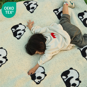 Couverture tricotée de luxe en demi-velours de haute qualité à motif de <span class=keywords><strong>panda</strong></span> de classe A pour enfants adultes décoration de la maison vente en gros - Product Image 2