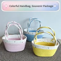 Bolso de playa tejido, fresco y lindo, con diseño de arcoíris, versátil, adorable, de gran capacidad, impermeable, de cuerda de yute.
