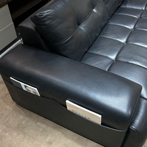 Cherfit cuero genuino sofá cama reclinable de tres plazas espuma extensible madera de roble Villa Hall apartamento muebles de sala de estar conjunto - Product Image 2