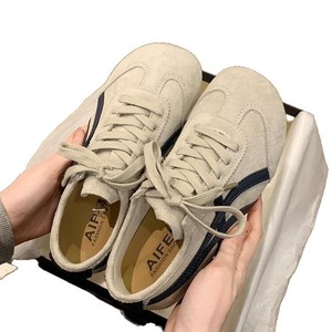 Baskets de sport décontractées vintage allemandes respirantes pour femme, à rayures, pour l'automne, blanches, à lacets, en caoutchouc synthétique - Product Image 5
