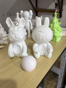 Produit phare : Artisanat d'art en résine pour peinture fluide, ours graffiti, tirelire ours DIY, surface blanche vierge, lampe lune, <span class=keywords><strong>bouledogue</strong></span> - Product Image 6