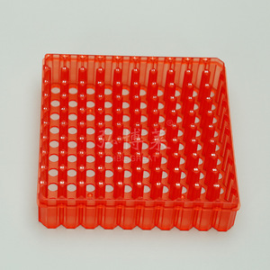 Hongbolai Caja Criogénica para Tubos de PC con 100 Compartimentos, Tapa Abatible, Roja y Reforzada para Uso en Laboratorio - Product Image 1