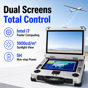 FOXTECH GS - I7 Station de Contrôle au Sol Portable à Double Écran pour Drone, Contrôleur Intelligent pour Télécommande de Drone, Performances Informatiques Puissantes - Product Image 1
