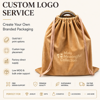 Sac en velours personnalisé de luxe avec logo imprimé, sac à cordon, pochette pour bijoux, chaussures et vêtements, sac de rangement en velours, sac anti-poussière, grand format