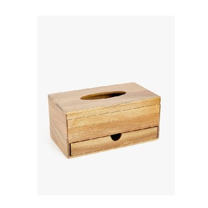 Boîte à mouchoirs décorative en bois avec grain naturel pour un intérieur luxueux et une présentation sur table - Product Image 2