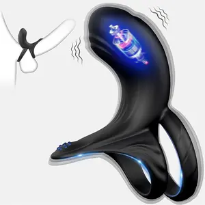 10 Speed Delayed Ejaculation Penis Ring Adult Sex Toy Silicone Slim Mini Massager Persistent Vibrating Cock Ring for Male