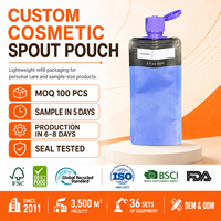 Pochette souple personnalisée avec bec verseur et bouchon à clapet pour emballage de gel douche, crème pour les mains, sérum – Sachet laminé