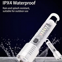 Mini lampe torche LED portable blanc chaud rechargeable par USB haute luminosité pour camping extérieur longue portée en plastique