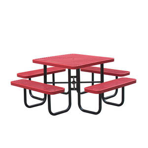 Mesas y sillas para restaurante al aire libre, recubierta de plástico para patio de metal mesa de comedor, venta al por mayor, picnic - Product Image 4