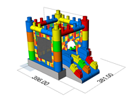Structure gonflable personnalisée avec toboggan et piscine au choix