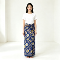 Kain Batik Sarung Kulit Persik Premium 100% Poliester Ketahanan Warna Baik untuk Pakaian Tradisional Thailand
