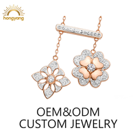 Collier pendentif en or rose avec breloque fleur superposée pour femme, collier superposé en acier inoxydable 316L