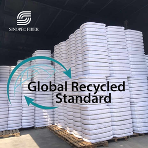 GRS Recycle 100% Polyester Tops 3D 88mm Semi-Dult Raw White Yarn Spinning Staple Fiber for Concrete & Filling Material - Product Image 4