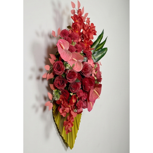 Bouquet de fleurs artificielles rouges, arrangement floral de luxe, centre de table décoratif pour la maison, couronnes et guirlandes décoratives - Product Image 3