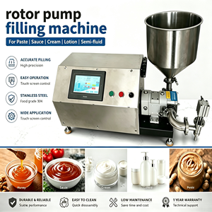 Machine de remplissage à pompe rotative haute précision pour confiture, sauce curry, beurre de cacahuète, tahini, foie <span class=keywords><strong>gras</strong></span>, lait concentré, fromage et garniture à base de viande - Product Image 1