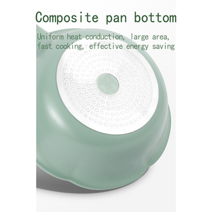 Hot Selling Wok PanWhite Porcelain Wok with Non-Stick Cover 32CM Household <b>Pan</b> Shell Design Frying <b>Pan</b> for Cooking - Product Image 2