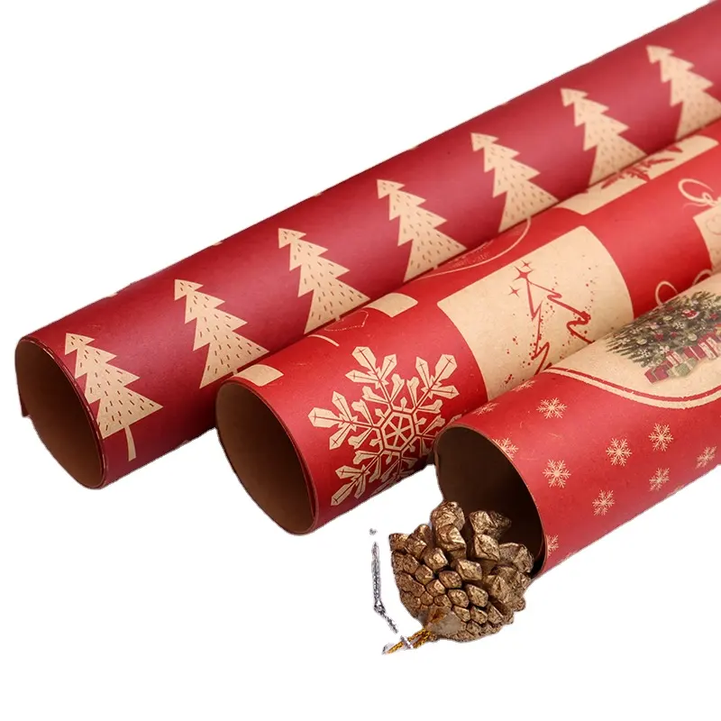 Gift Wrapping Supplies Nonwoven Laminated Nice Jumbo Roll Christmas Gift Wrapping Paper Wood Pulp Specialty Paper Recycled