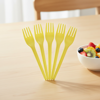 Greenday Aanpasbare Ecologische CPLA/PLA Vliegtuigbestek Vork voor Feesten Taart Dessert Fruit Composteerbaar 6"/6.5" CPLA Vork