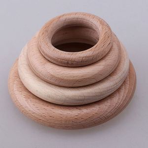 Anillos de Madera de Haya Natural, Círculos de Madera Maciza Resistentes para Manualidades y Bricolaje - Product Image 1
