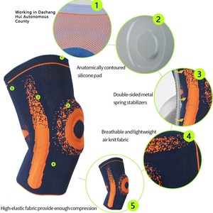 Knee Pad With Silicone Pad And Spring Support For All Sports Protection Unisex Universal Fit Shock Absorption Knee Protector - Product Image 5