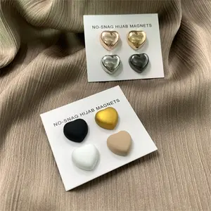 2022 Fancy Luxury Magnet Muzlim Jewelry Silk Long Scarf Heats Safety Buckle Magnet Brooch Scarf Muslim Women Magnetic Hijab Pins
