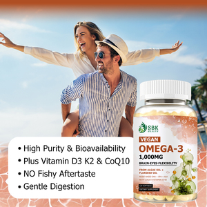 Complément alimentaire végétalien multi-nutriments D3 K2 CoQ10 à l'huile d'algues, sans arrière-goût de poisson, oméga-3 1000mg en gélules molles, vitamine D3 végétarienne - Product Image 4