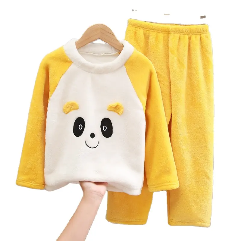 Robes à capuche pour enfants, pyjamas en molleton de corail doux en peluche, vêtements de nuit pour enfants, vente en gros