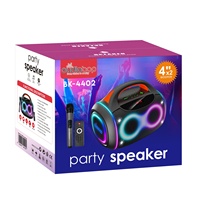 Sistema de Audio Estéreo, Altavoz para Fiestas con Doble Subwoofer de 4 Pulgadas, Espectáculo de Luces LED RGB, Puerto USB, TF, Aux, FM, Altavoz para DJ Familiar, para Exteriores