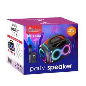 Système audio stéréo avec double subwoofer de 4 pouces, enceinte de fête avec spectacle de lumière LED RGB, ports USB, TF, AUX, FM, enceinte DJ pour <span class=keywords><strong>la</strong></span> maison, <span class=keywords><strong>la</strong></span> famille, en extérieur - Product Image 5