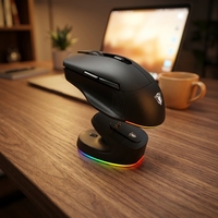 Base de Carga para Ratón Gaming RGB JEDE GWH118 Tri-Mode, 13400 DPI, 6 Botones, Sensor PAW3311, Programable, para Ambas Manos, para Gamers de PC