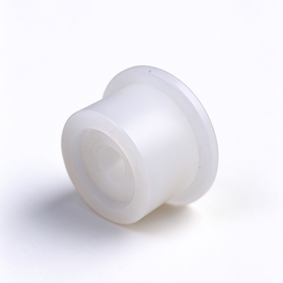 Custom PTFE Counterbore Flange Sleeve CNC Turned Engineering Plastic ...