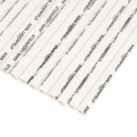 Pailles en papier jetables de qualité supérieure YuMo, noires imprimées, compostables, pour les mariages, les banquets, les thés au lait, les fêtes et les boissons