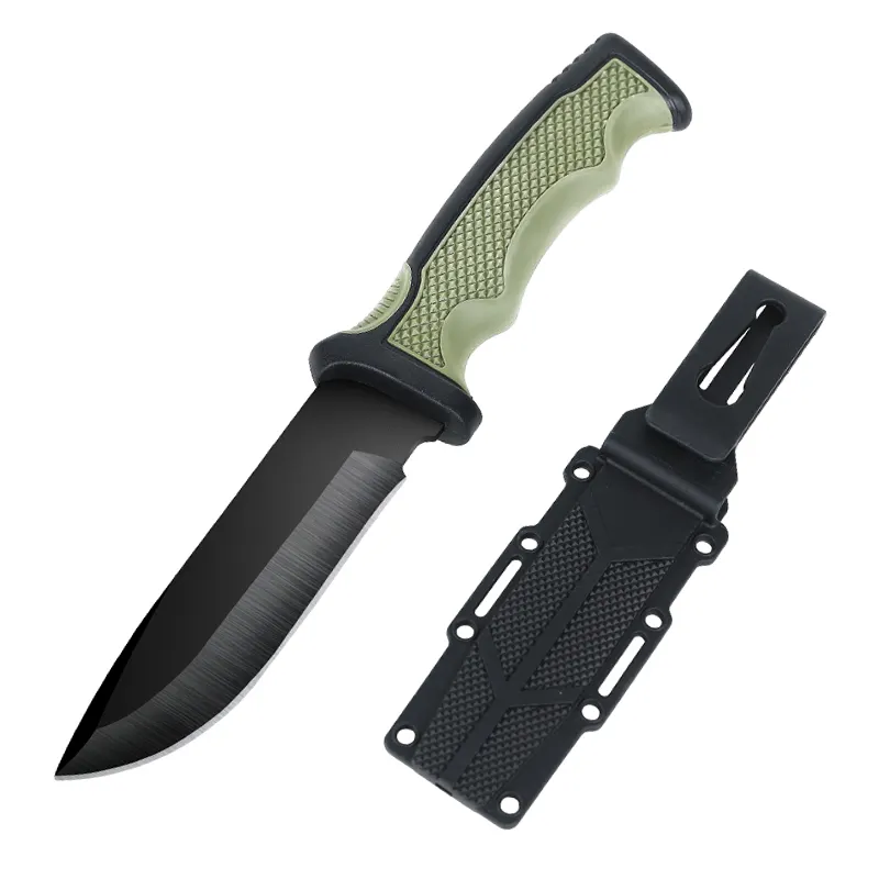 OEM outdoor mini fixed blade knife custom stainless steel for camping hunting tactical combat survival knife with rubber handle