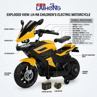 Nuevo Modelo de Motocicleta Infantil de Tamaño Pequeño y Precio Económico, Bicicleta Eléctrica para Niños de 2 a 4 Años, Unisex, Material Plástico PP, Funciona con Batería