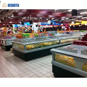 Congélateur commercial combiné pour supermarché, vitrine réfrigérée avec porte vitrée, équipement de congélation pour îlot de glace - Product Image 2