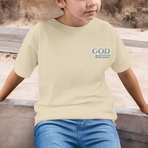 T-shirt pour garçons God Is Good, T-shirt de foi chrétienne en coton à manches courtes, respirant, avec motif palmier de plage pour enfants - Product Image 4