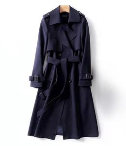 Manteau <span class=keywords><strong>trench</strong></span> long pour <span class=keywords><strong>femme</strong></span> en <span class=keywords><strong>kaki</strong></span> de haute qualité, vente en gros, automne-hiver, surdimensionné, logo personnalisé, double boutonnage - Product Image 6